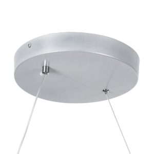 GloboStar® SPIRALE 61285 Κρεμαστό Φωτιστικό Οροφής Design LED CCT 75W 8400lm 300° AC 220-240V – Εναλλαγή Φωτισμού μέσω Τηλεχειριστηρίου All In One Ψυχρό 6000k+Φυσικό 4500k+Θερμό 2700k Dimmable Μ72 x Π25 x Υ18cm – Νίκελ Ασημί Βούρτσας – 3 Years Warranty