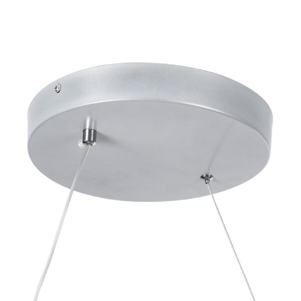 GloboStar® SPIRALE 61285 Κρεμαστό Φωτιστικό Οροφής Design LED CCT 75W 8400lm 300° AC 220-240V – Εναλλαγή Φωτισμού μέσω Τηλεχειριστηρίου All In One Ψυχρό 6000k+Φυσικό 4500k+Θερμό 2700k Dimmable Μ72 x Π25 x Υ18cm – Νίκελ Ασημί Βούρτσας – 3 Years Warranty