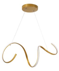 GloboStar® SPIRALE 61286 Κρεμαστό Φωτιστικό Οροφής Design LED CCT 75W 8400lm 300° AC 220-240V – Εναλλαγή Φωτισμού μέσω Τηλεχειριστηρίου All In One Ψυχρό 6000k+Φυσικό 4500k+Θερμό 2700k Dimmable Μ72 x Π25 x Υ18cm – Χρυσό Βούρτσας – 3 Years Warranty