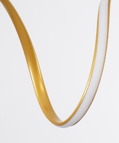 GloboStar® SPIRALE 61286 Κρεμαστό Φωτιστικό Οροφής Design LED CCT 75W 8400lm 300° AC 220-240V – Εναλλαγή Φωτισμού μέσω Τηλεχειριστηρίου All In One Ψυχρό 6000k+Φυσικό 4500k+Θερμό 2700k Dimmable Μ72 x Π25 x Υ18cm – Χρυσό Βούρτσας – 3 Years Warranty