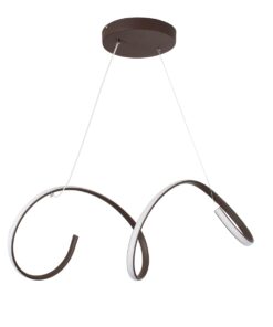 GloboStar® SPIRALE 61287 Κρεμαστό Φωτιστικό Οροφής Design LED CCT 75W 8400lm 300° AC 220-240V – Εναλλαγή Φωτισμού μέσω Τηλεχειριστηρίου All In One Ψυχρό 6000k+Φυσικό 4500k+Θερμό 2700k Dimmable Μ72 x Π25 x Υ18cm – Καφέ – 3 Years Warranty