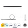GloboStar® TEREZA 61288 Κρεμαστό Φωτιστικό Οροφής Design LED CCT 67W 7504lm 300° AC 220-240V – Εναλλαγή Φωτισμού μέσω Τηλεχειριστηρίου All In One Ψυχρό 6000k+Φυσικό 4500k+Θερμό 2700K Dimmable Μ110 x Π4.5 x Υ34cm – Μαύρο – 3 Χρόνια Εγγύηση