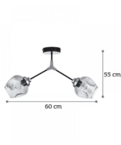 InLight Κρεμαστό φωτιστικό από μαύρο μέταλλο και φιμέ γυαλί (6129-2-ΝΜ)