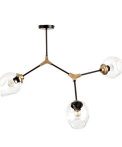 InLight Κρεμαστό φωτιστικό από μαύρο μέταλλο και διάφανο γυαλί (6129-3-GL)