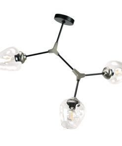 InLight Κρεμαστό φωτιστικό από μαύρο μέταλλο και διάφανο γυαλί (6129-3-ΝΜ)