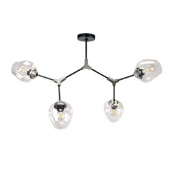 InLight Κρεμαστό φωτιστικό από μαύρο μέταλλο και διάφανο γυαλί (6129-4-ΝΜ)