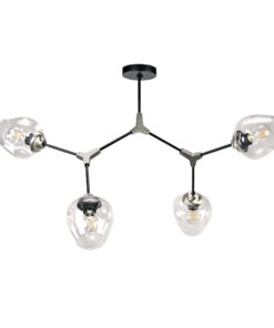 InLight Κρεμαστό φωτιστικό από μαύρο μέταλλο και διάφανο γυαλί (6129-4-ΝΜ)