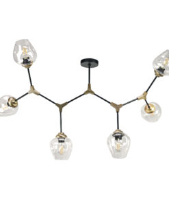InLight Κρεμαστό φωτιστικό από μαύρο μέταλλο και διάφανο γυαλί (6129-6-GL)