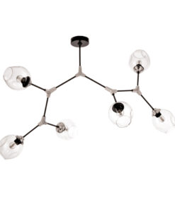 InLight Κρεμαστό φωτιστικό από μαύρο μέταλλο και διάφανο γυαλί (6129-6-ΝΜ)