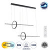 GloboStar® LINEARE 61290 Κρεμαστό Φωτιστικό Οροφής Design LED CCT 67W 7504lm 300° AC 220-240V – Εναλλαγή Φωτισμού μέσω Τηλεχειριστηρίου All In One Ψυχρό 6000k+Φυσικό 4500k+Θερμό 2700k Dimmable Μ130 x Π25 x Υ60cm – Μαύρο – 3 Years Warranty