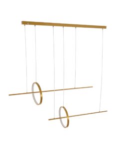 GloboStar® LINEARE 61291 Κρεμαστό Φωτιστικό Οροφής Design LED CCT 67W 7504lm 300° AC 220-240V – Εναλλαγή Φωτισμού μέσω Τηλεχειριστηρίου All In One Ψυχρό 6000k+Φυσικό 4500k+Θερμό 2700k Dimmable Μ130 x Π25 x Υ60cm – Χρυσό Πλατίνα – 3 Years Warranty