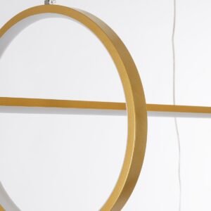 GloboStar® LINEARE 61291 Κρεμαστό Φωτιστικό Οροφής Design LED CCT 67W 7504lm 300° AC 220-240V – Εναλλαγή Φωτισμού μέσω Τηλεχειριστηρίου All In One Ψυχρό 6000k+Φυσικό 4500k+Θερμό 2700k Dimmable Μ130 x Π25 x Υ60cm – Χρυσό Πλατίνα – 3 Years Warranty