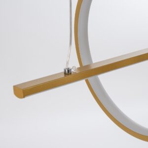 GloboStar® LINEARE 61291 Κρεμαστό Φωτιστικό Οροφής Design LED CCT 67W 7504lm 300° AC 220-240V – Εναλλαγή Φωτισμού μέσω Τηλεχειριστηρίου All In One Ψυχρό 6000k+Φυσικό 4500k+Θερμό 2700k Dimmable Μ130 x Π25 x Υ60cm – Χρυσό Πλατίνα – 3 Years Warranty