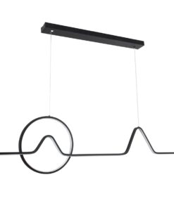 GloboStar® WINDY 61292 Κρεμαστό Φωτιστικό Οροφής Design LED CCT 67W 7504lm 300° AC 220-240V – Εναλλαγή Φωτισμού μέσω Τηλεχειριστηρίου All In One Ψυχρό 6000k+Φυσικό 4500k+Θερμό 2700k Dimmable Μ120 x Π4 x Υ30cm – Μαύρο – 3 Years Warranty