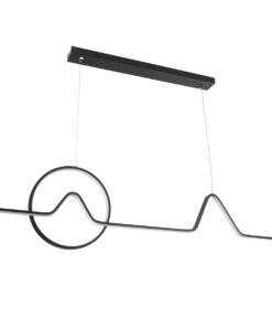 GloboStar® WINDY 61292 Κρεμαστό Φωτιστικό Οροφής Design LED CCT 67W 7504lm 300° AC 220-240V – Εναλλαγή Φωτισμού μέσω Τηλεχειριστηρίου All In One Ψυχρό 6000k+Φυσικό 4500k+Θερμό 2700k Dimmable Μ120 x Π4 x Υ30cm – Μαύρο – 3 Years Warranty