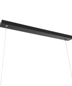 GloboStar® WINDY 61292 Κρεμαστό Φωτιστικό Οροφής Design LED CCT 67W 7504lm 300° AC 220-240V – Εναλλαγή Φωτισμού μέσω Τηλεχειριστηρίου All In One Ψυχρό 6000k+Φυσικό 4500k+Θερμό 2700k Dimmable Μ120 x Π4 x Υ30cm – Μαύρο – 3 Years Warranty