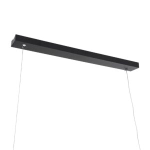 GloboStar® WINDY 61292 Κρεμαστό Φωτιστικό Οροφής Design LED CCT 67W 7504lm 300° AC 220-240V – Εναλλαγή Φωτισμού μέσω Τηλεχειριστηρίου All In One Ψυχρό 6000k+Φυσικό 4500k+Θερμό 2700k Dimmable Μ120 x Π4 x Υ30cm – Μαύρο – 3 Years Warranty