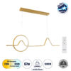 GloboStar® WINDY 61293 Κρεμαστό Φωτιστικό Οροφής Design LED CCT 67W 7504lm 300° AC 220-240V – Εναλλαγή Φωτισμού μέσω Τηλεχειριστηρίου All In One Ψυχρό 6000k+Φυσικό 4500k+Θερμό 2700k Dimmable Μ120 x Π4 x Υ30cm – Χρυσό Βούρτσας – 3 Years Warranty