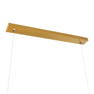 GloboStar® WINDY 61293 Κρεμαστό Φωτιστικό Οροφής Design LED CCT 67W 7504lm 300° AC 220-240V – Εναλλαγή Φωτισμού μέσω Τηλεχειριστηρίου All In One Ψυχρό 6000k+Φυσικό 4500k+Θερμό 2700k Dimmable Μ120 x Π4 x Υ30cm – Χρυσό Βούρτσας – 3 Years Warranty