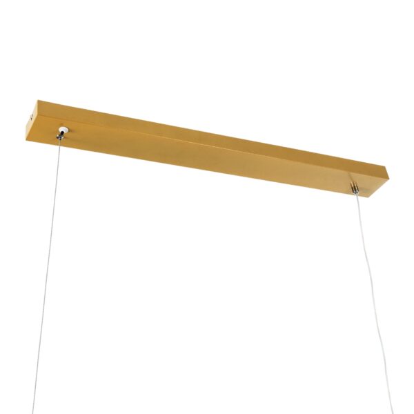 GloboStar® WINDY 61293 Κρεμαστό Φωτιστικό Οροφής Design LED CCT 67W 7504lm 300° AC 220-240V – Εναλλαγή Φωτισμού μέσω Τηλεχειριστηρίου All In One Ψυχρό 6000k+Φυσικό 4500k+Θερμό 2700k Dimmable Μ120 x Π4 x Υ30cm – Χρυσό Βούρτσας – 3 Years Warranty