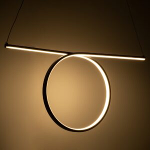 GloboStar® ROME 61294 Κρεμαστό Φωτιστικό Οροφής Linear Design LED CCT 24W 2640lm 200° AC 220-240V – Εναλλαγή Φωτισμού μέσω Διακόπτη On/Off All In One Ψυχρό 6000k+Φυσικό 4500k+Θερμό 2700k Μ65.5 x Π4 x Υ33cm – Μαύρο – 3 Years Warranty