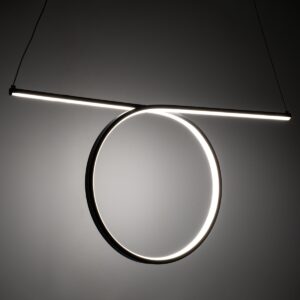 GloboStar® ROME 61294 Κρεμαστό Φωτιστικό Οροφής Linear Design LED CCT 24W 2640lm 200° AC 220-240V – Εναλλαγή Φωτισμού μέσω Διακόπτη On/Off All In One Ψυχρό 6000k+Φυσικό 4500k+Θερμό 2700k Μ65.5 x Π4 x Υ33cm – Μαύρο – 3 Years Warranty