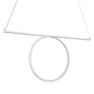 GloboStar® ROME 61295 Κρεμαστό Φωτιστικό Οροφής Linear Design LED CCT 24W 2640lm 200° AC 220-240V – Εναλλαγή Φωτισμού μέσω Διακόπτη On/Off All In One Ψυχρό 6000k+Φυσικό 4500k+Θερμό 2700k Μ65.5 x Π4 x Υ33cm – Λευκό – 3 Years Warranty