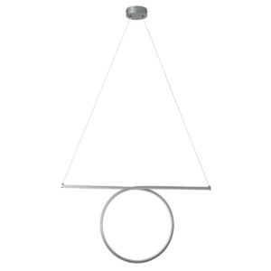 GloboStar® ROME 61296 Κρεμαστό Φωτιστικό Οροφής Linear Design LED CCT 24W 2640lm 200° AC 220-240V – Εναλλαγή Φωτισμού μέσω Διακόπτη On/Off All In One Ψυχρό 6000k+Φυσικό 4500k+Θερμό 2700k Μ65.5 x Π4 x Υ33cm – Ασημί Βούρτσας – 3 Years Warranty