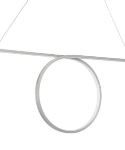 GloboStar® ROME 61296 Κρεμαστό Φωτιστικό Οροφής Linear Design LED CCT 24W 2640lm 200° AC 220-240V – Εναλλαγή Φωτισμού μέσω Διακόπτη On/Off All In One Ψυχρό 6000k+Φυσικό 4500k+Θερμό 2700k Μ65.5 x Π4 x Υ33cm – Ασημί Βούρτσας – 3 Years Warranty