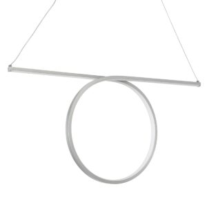 GloboStar® ROME 61296 Κρεμαστό Φωτιστικό Οροφής Linear Design LED CCT 24W 2640lm 200° AC 220-240V – Εναλλαγή Φωτισμού μέσω Διακόπτη On/Off All In One Ψυχρό 6000k+Φυσικό 4500k+Θερμό 2700k Μ65.5 x Π4 x Υ33cm – Ασημί Βούρτσας – 3 Years Warranty