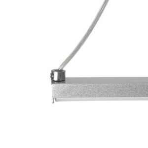GloboStar® ROME 61296 Κρεμαστό Φωτιστικό Οροφής Linear Design LED CCT 24W 2640lm 200° AC 220-240V – Εναλλαγή Φωτισμού μέσω Διακόπτη On/Off All In One Ψυχρό 6000k+Φυσικό 4500k+Θερμό 2700k Μ65.5 x Π4 x Υ33cm – Ασημί Βούρτσας – 3 Years Warranty