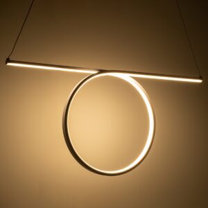 GloboStar® ROME 61296 Κρεμαστό Φωτιστικό Οροφής Linear Design LED CCT 24W 2640lm 200° AC 220-240V – Εναλλαγή Φωτισμού μέσω Διακόπτη On/Off All In One Ψυχρό 6000k+Φυσικό 4500k+Θερμό 2700k Μ65.5 x Π4 x Υ33cm – Ασημί Βούρτσας – 3 Years Warranty