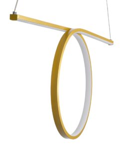 GloboStar® ROME 61297 Κρεμαστό Φωτιστικό Οροφής Linear Design LED CCT 24W 2640lm 200° AC 220-240V – Εναλλαγή Φωτισμού μέσω Διακόπτη On/Off All In One Ψυχρό 6000k+Φυσικό 4500k+Θερμό 2700k Μ65.5 x Π4 x Υ33cm – Χρυσό Βούρτσας – 3 Years Warranty