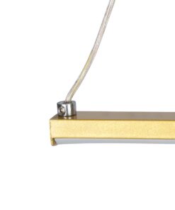 GloboStar® ROME 61297 Κρεμαστό Φωτιστικό Οροφής Linear Design LED CCT 24W 2640lm 200° AC 220-240V – Εναλλαγή Φωτισμού μέσω Διακόπτη On/Off All In One Ψυχρό 6000k+Φυσικό 4500k+Θερμό 2700k Μ65.5 x Π4 x Υ33cm – Χρυσό Βούρτσας – 3 Years Warranty