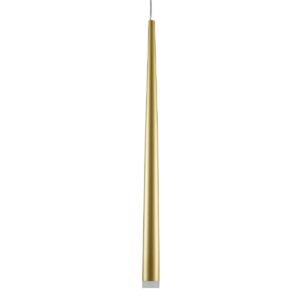 GloboStar® TEARS 61310 Κρεμαστό Φωτιστικό Οροφής Design LED CCT 3W 330lm 180° AC 220-240V – Εναλλαγή Φωτισμού μέσω Διακόπτη On/Off All In One Ψυχρό 6000k+Φυσικό 4500k+Θερμό 2700k Φ3.2 x Υ51.5cm – Χρυσό Βούρτσας – 3 Years Warranty
