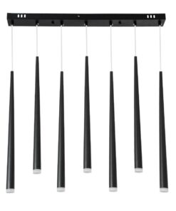 GloboStar® TEARS 61311 Κρεμαστό Φωτιστικό Οροφής Design LED CCT 21W 2310lm 180° AC 220-240V – Εναλλαγή Φωτισμού μέσω Τηλεχειριστηρίου All In One Ψυχρό 6000k+Φυσικό 4500k+Θερμό 2700k Dimmable Μ70 x Π3.2 x Υ60cm – Μαύρο – 3 Years Warranty