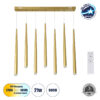 GloboStar® TEARS 61312 Κρεμαστό Φωτιστικό Οροφής Design LED CCT 21W 2310lm 180° AC 220-240V – Εναλλαγή Φωτισμού μέσω Τηλεχειριστηρίου All In One Ψυχρό 6000k+Φυσικό 4500k+Θερμό 2700k Dimmable Μ70 x Π3.2 x Υ60cm – Χρυσό Βούρτσας – 3 Years Warranty