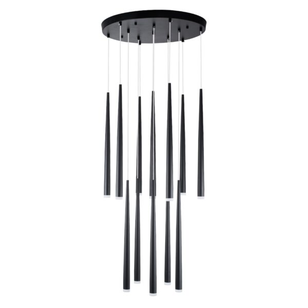 GloboStar® TEARS 61313 Κρεμαστό Φωτιστικό Οροφής Design LED CCT 36W 3960lm 180° AC 220-240V – Εναλλαγή Φωτισμού μέσω Τηλεχειριστηρίου All In One Ψυχρό 6000k+Φυσικό 4500k+Θερμό 2700k Dimmable Φ60 x Υ51.5cm – Μαύρο – 3 Years Warranty