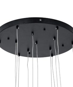 GloboStar® TEARS 61313 Κρεμαστό Φωτιστικό Οροφής Design LED CCT 36W 3960lm 180° AC 220-240V – Εναλλαγή Φωτισμού μέσω Τηλεχειριστηρίου All In One Ψυχρό 6000k+Φυσικό 4500k+Θερμό 2700k Dimmable Φ60 x Υ51.5cm – Μαύρο – 3 Years Warranty