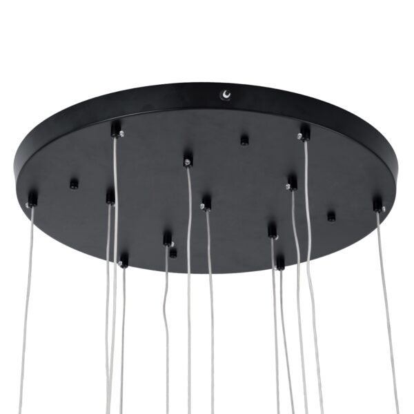 GloboStar® TEARS 61313 Κρεμαστό Φωτιστικό Οροφής Design LED CCT 36W 3960lm 180° AC 220-240V – Εναλλαγή Φωτισμού μέσω Τηλεχειριστηρίου All In One Ψυχρό 6000k+Φυσικό 4500k+Θερμό 2700k Dimmable Φ60 x Υ51.5cm – Μαύρο – 3 Years Warranty