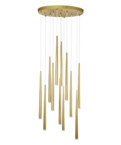 GloboStar® TEARS 61314 Κρεμαστό Φωτιστικό Οροφής Design LED CCT 36W 3960lm 180° AC 220-240V – Εναλλαγή Φωτισμού μέσω Τηλεχειριστηρίου All In One Ψυχρό 6000k+Φυσικό 4500k+Θερμό 2700k Dimmable Φ60 x Υ51.5cm – Χρυσό Βούρτσας – 3 Years Warranty