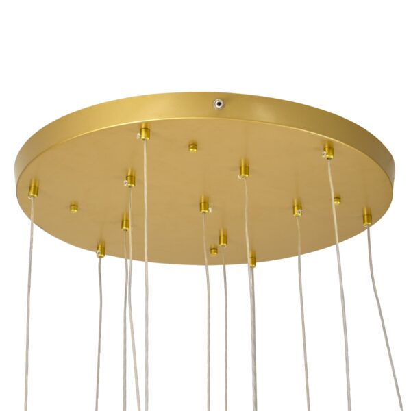 GloboStar® TEARS 61314 Κρεμαστό Φωτιστικό Οροφής Design LED CCT 36W 3960lm 180° AC 220-240V – Εναλλαγή Φωτισμού μέσω Τηλεχειριστηρίου All In One Ψυχρό 6000k+Φυσικό 4500k+Θερμό 2700k Dimmable Φ60 x Υ51.5cm – Χρυσό Βούρτσας – 3 Years Warranty