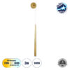 GloboStar® TEARS 61316 Φωτιστικό Τοίχου – Απλίκα Design LED CCT 3W 330lm 180° AC 220-240V – Εναλλαγή Φωτισμού μέσω Διακόπτη On/Off All In One Ψυχρό 6000k+Φυσικό 4500k+Θερμό 2700k Φ3.2 x Υ51.5cm – Χρυσό Βούρτσας – 3 Years Warranty