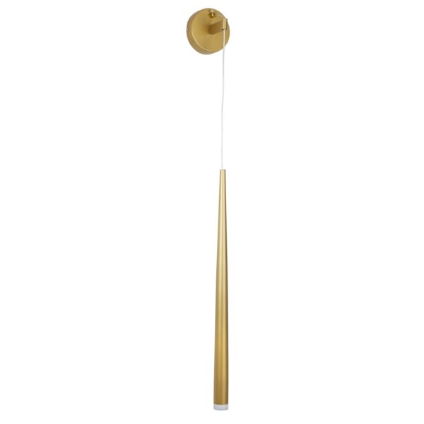 GloboStar® TEARS 61316 Φωτιστικό Τοίχου – Απλίκα Design LED CCT 3W 330lm 180° AC 220-240V – Εναλλαγή Φωτισμού μέσω Διακόπτη On/Off All In One Ψυχρό 6000k+Φυσικό 4500k+Θερμό 2700k Φ3.2 x Υ51.5cm – Χρυσό Βούρτσας – 3 Years Warranty