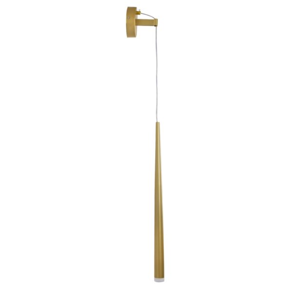 GloboStar® TEARS 61316 Φωτιστικό Τοίχου – Απλίκα Design LED CCT 3W 330lm 180° AC 220-240V – Εναλλαγή Φωτισμού μέσω Διακόπτη On/Off All In One Ψυχρό 6000k+Φυσικό 4500k+Θερμό 2700k Φ3.2 x Υ51.5cm – Χρυσό Βούρτσας – 3 Years Warranty