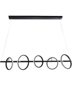 GloboStar® CIRCOLARE 61319 Κρεμαστό Φωτιστικό Οροφής Design LED CCT 75W 8400lm 360° AC 220-240V – Εναλλαγή Φωτισμού μέσω Τηλεχειριστηρίου All In One Ψυχρό 6000k+Φυσικό 4500k+Θερμό 2700k Dimmable Μ120 x Π25 x Υ25cm – Μαύρο – 3 Χρόνια Εγγύηση