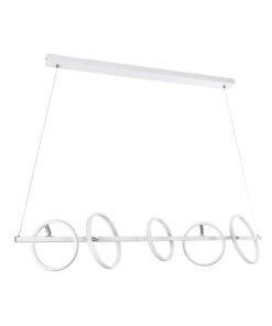 GloboStar® CIRCOLARE 61320 Κρεμαστό Φωτιστικό Οροφής Design LED CCT 75W 8400lm 360° AC 220-240V – Εναλλαγή Φωτισμού μέσω Τηλεχειριστηρίου All In One Ψυχρό 6000k+Φυσικό 4500k+Θερμό 2700k Dimmable Μ120 x Π25 x Υ25cm – Λευκό – 3 Χρόνια Εγγύηση