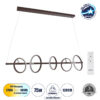 GloboStar® CIRCOLARE 61321 Κρεμαστό Φωτιστικό Οροφής Design LED CCT 75W 8400lm 360° AC 220-240V – Εναλλαγή Φωτισμού μέσω Τηλεχειριστηρίου All In One Ψυχρό 6000k+Φυσικό 4500k+Θερμό 2700k Dimmable Μ120 x Π25 x Υ25cm – Καφέ – 3 Χρόνια Εγγύηση