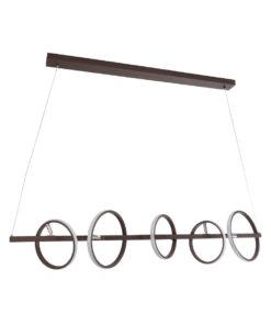 GloboStar® CIRCOLARE 61321 Κρεμαστό Φωτιστικό Οροφής Design LED CCT 75W 8400lm 360° AC 220-240V – Εναλλαγή Φωτισμού μέσω Τηλεχειριστηρίου All In One Ψυχρό 6000k+Φυσικό 4500k+Θερμό 2700k Dimmable Μ120 x Π25 x Υ25cm – Καφέ – 3 Χρόνια Εγγύηση