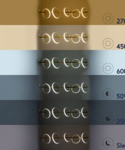 GloboStar® CIRCOLARE 61322 Κρεμαστό Φωτιστικό Οροφής Design LED CCT 75W 8400lm 360° AC 220-240V – Εναλλαγή Φωτισμού μέσω Τηλεχειριστηρίου All In One Ψυχρό 6000k+Φυσικό 4500k+Θερμό 2700k Dimmable Μ120 x Π25 x Υ25cm – Χρυσό – 3 Χρόνια Εγγύηση